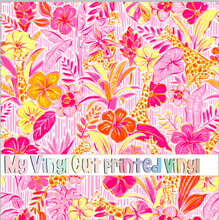 Load image into Gallery viewer, Printed Vinyl &amp; HTV Giraffes Pink Pattern 12 x 12 inch sheet