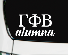Load image into Gallery viewer, GPhi | Gamma Phi Beta Alumna | Greek Letters | Vinyl Decal | Car Decal | Laptop Decal | Transfer Decal