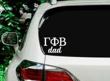 Load image into Gallery viewer, GPhi | Gamma Phi Beta Dad | Greek Letters | Vinyl Decal | Car Decal | Laptop Decal | Transfer Decal