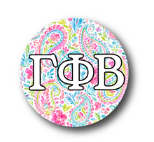 Load image into Gallery viewer, Gamma Phi Beta Paisley2 Pin Back Button