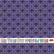 Load image into Gallery viewer, Printed Vinyl &amp; HTV Purple Haunted Mansion Wallpaper2 Patterns 12 x 12 inch sheet