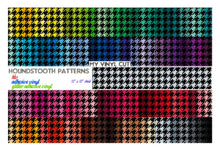 Load image into Gallery viewer, Printed Permanent Adhesive Vinyl Houndstooth Patterns 12 x 12 inch sheet