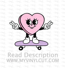 Load image into Gallery viewer, Sticker | 60D | Heart Skateboard| Waterproof Vinyl Sticker | White | Clear | Permanent | Removable | Window Cling | Glitter | Holographic