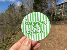 Load image into Gallery viewer, Sticker | KD_F | Kappa Delta Watercolor Stripes Circle Sticker | Waterproof Vinyl Sticker | Permanent | Window Cling