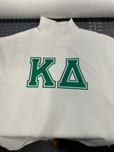 Load image into Gallery viewer, Mock Neck Sorority Greek Letters Oversized Cream Sweatshirt Kappa Delta