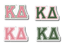 Load image into Gallery viewer, Sticker Sheet | Kappa Delta | Set of 3 inch Sorority Greek Letters stickers 6 X 8