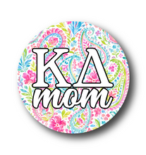 Load image into Gallery viewer, Kappa Delta MOM Paisley2 Pin Back Button
