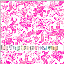 Load image into Gallery viewer, Printed Vinyl &amp; HTV Lillybelle Pink Pattern 12 x 12 inch sheet