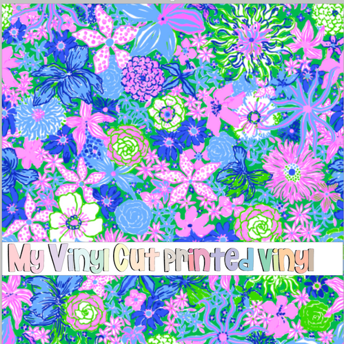 Printed Vinyl & HTV Once Upon a Flower Pattern 12 x 12 inch sheet