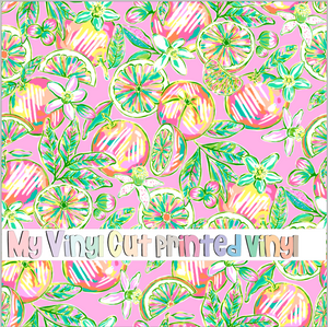 Printed Vinyl & HTV Orangita Pink Pattern 12 x 12 inch sheet