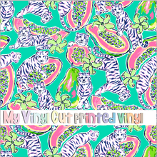 Load image into Gallery viewer, Printed Vinyl &amp; HTV Papaya Pattern 12 x 12 inch sheet