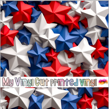 Load image into Gallery viewer, Printed Vinyl &amp; HTV Patriotic Stars A Patterns 12 x 12 inch sheet