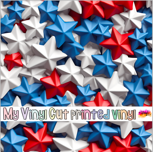 Printed Vinyl & HTV Patriotic Stars B Patterns 12 x 12 inch sheet