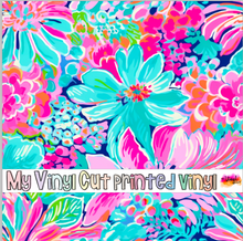 Load image into Gallery viewer, Printed Vinyl &amp; HTV Preppy Paradise E Patterns 12 x 12 inch sheet