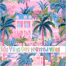 Load image into Gallery viewer, Printed Vinyl &amp; HTV Preppy Beach House G Pattern 12 x 12 inch sheet