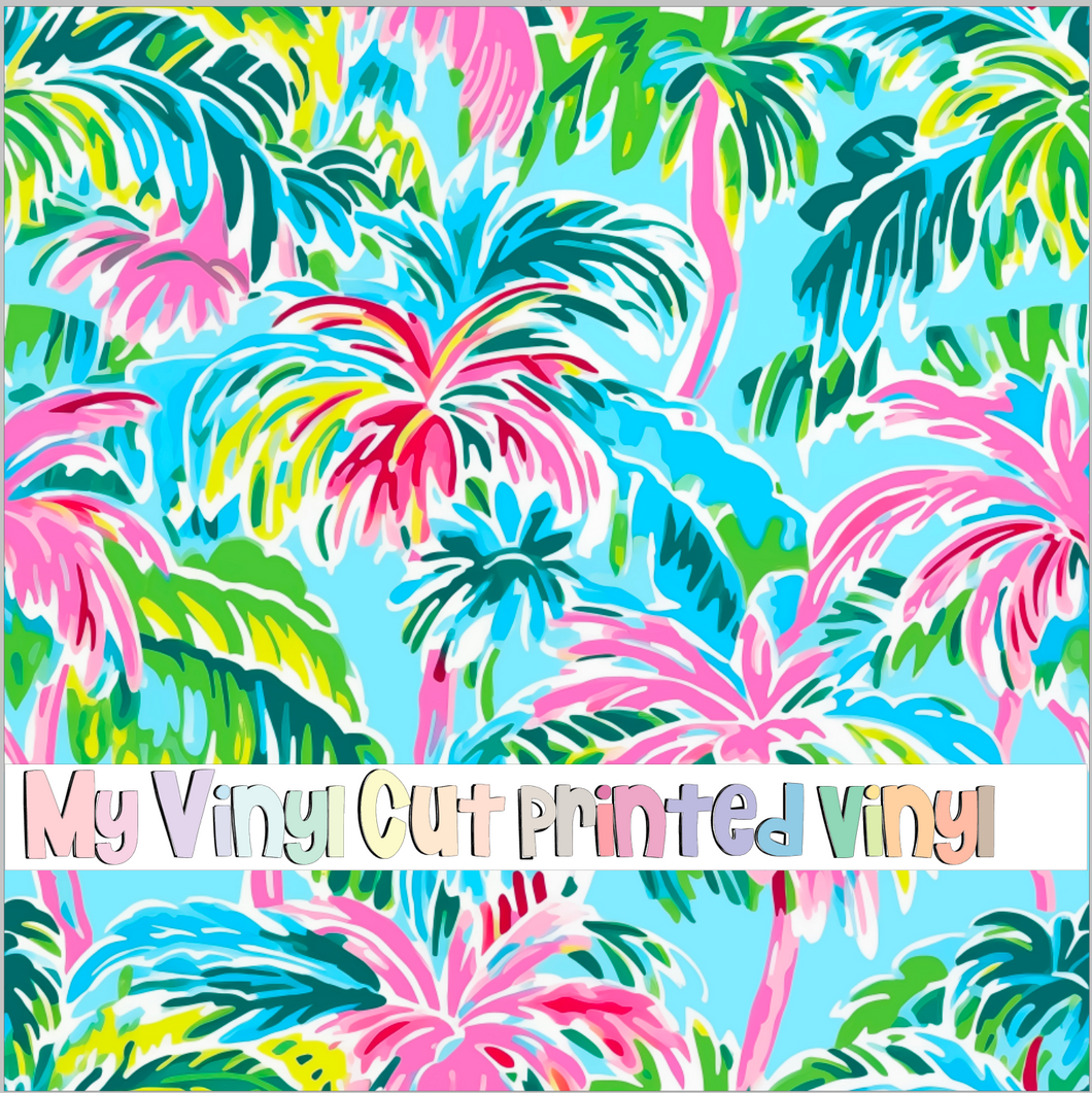Printed Vinyl & HTV Preppy Beach House H Pattern 12 x 12 inch sheet