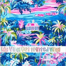 Load image into Gallery viewer, Printed Vinyl &amp; HTV Preppy Beach House J Pattern 12 x 12 inch sheet