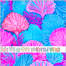 Load image into Gallery viewer, Printed Vinyl &amp; HTV Preppy Coral D Pattern 12 x 12 inch sheet