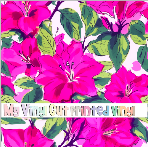 Printed Vinyl & HTV Preppy Floral C Pattern 12 x 12 inch sheet