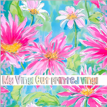 Load image into Gallery viewer, Printed Vinyl &amp; HTV Preppy Floral F Pattern 12 x 12 inch sheet