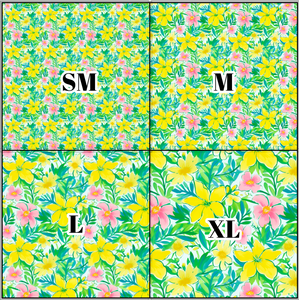 Printed Vinyl & HTV Preppy Floral H Pattern 12 x 12 inch sheet