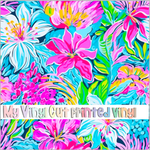 Load image into Gallery viewer, Printed Vinyl &amp; HTV Preppy Florals A Pattern 12 x 12 inch sheet
