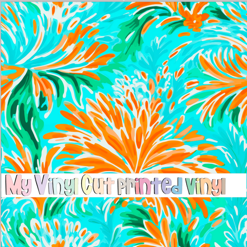 Printed Vinyl & HTV Preppy Florals I Pattern 12 x 12 inch sheet