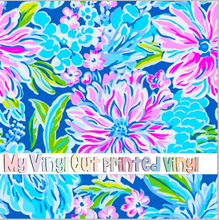 Load image into Gallery viewer, Printed Vinyl &amp; HTV Preppy Florals K Pattern 12 x 12 inch sheet