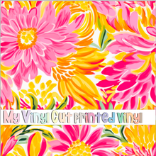 Load image into Gallery viewer, Printed Vinyl &amp; HTV Preppy Florals N Pattern 12 x 12 inch sheet