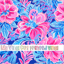 Load image into Gallery viewer, Printed Vinyl &amp; HTV Preppy Florals T Pattern 12 x 12 inch sheet