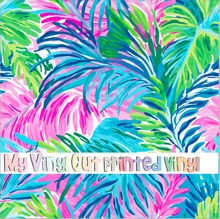 Load image into Gallery viewer, Printed Vinyl &amp; HTV Preppy Fronds D Pattern 12 x 12 inch sheet