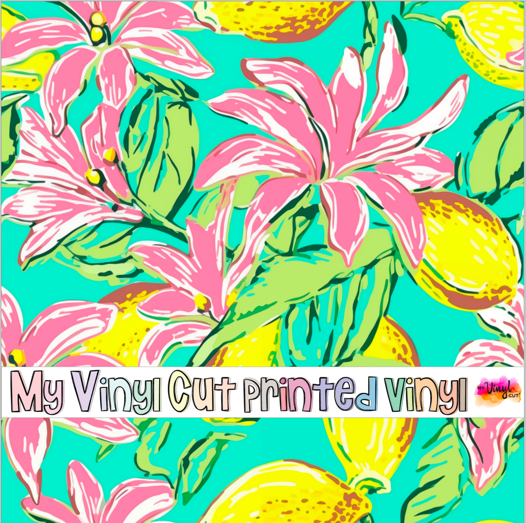 Printed Vinyl & HTV Preppy Fruit C Pattern 12 x 12 inch sheet