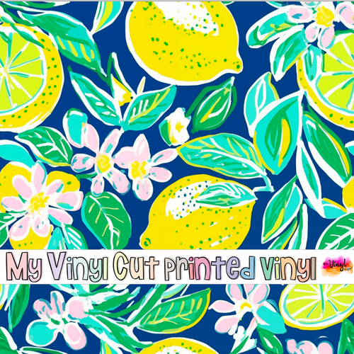 Printed Vinyl & HTV Preppy Fruit H Pattern 12 x 12 inch sheet