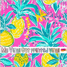 Load image into Gallery viewer, Printed Vinyl &amp; HTV Preppy Fruit J Pattern 12 x 12 inch sheet