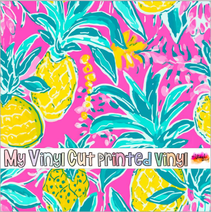 Printed Vinyl & HTV Preppy Fruit J Pattern 12 x 12 inch sheet