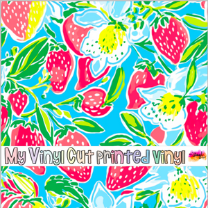 Printed Vinyl & HTV Preppy Fruit S Pattern 12 x 12 inch sheet