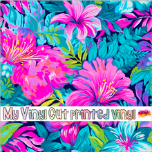 Load image into Gallery viewer, Printed Vinyl &amp; HTV Preppy Paradise F Patterns 12 x 12 inch sheet