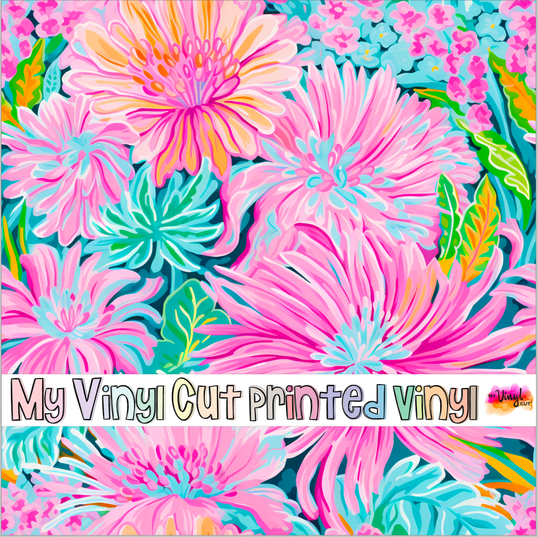 Printed Vinyl & HTV Preppy Paradise J Patterns 12 x 12 inch sheet