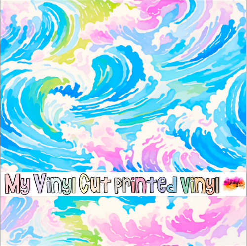 Printed Vinyl & HTV Preppy Vacation A Pattern 12 x 12 inch sheet