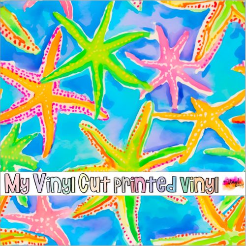 Printed Vinyl & HTV Preppy Vacation F Pattern 12 x 12 inch sheet