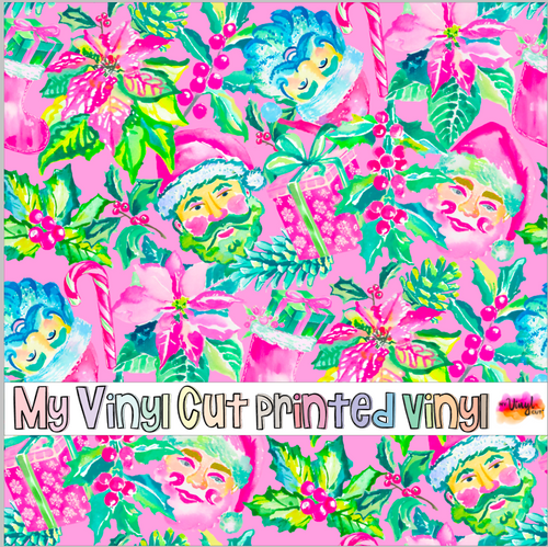 Printed Vinyl & HTV Preppy Xmas A Pattern 12 x 12 inch sheet