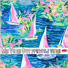 Load image into Gallery viewer, Printed Vinyl &amp; HTV Sailboat A Pattern 12 x 12 inch sheet