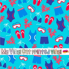 Load image into Gallery viewer, Printed Vinyl | Summer A | Permanent Removable Adhesive | Permanent Glitter Adhesive | HTV | Glitter HTV | 12 x 12 inches | ONE Sheet