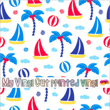 Load image into Gallery viewer, Printed Vinyl | Summer H | Permanent Removable Adhesive | Permanent Glitter Adhesive | HTV | Glitter HTV | 12 x 12 inches | ONE Sheet