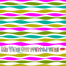 Load image into Gallery viewer, Printed Vinyl | Mod Wavy Stripes H | Permanent Removable Adhesive | Permanent Glitter Adhesive | HTV | Glitter HTV | 12 x 12 inches | ONE Sheet