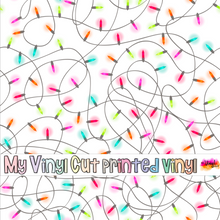 Load image into Gallery viewer, Printed Vinyl | Christmas Lights A | Permanent Removable Adhesive | Permanent Glitter Adhesive | HTV | Glitter HTV | 12 x 12 inches | ONE Sheet