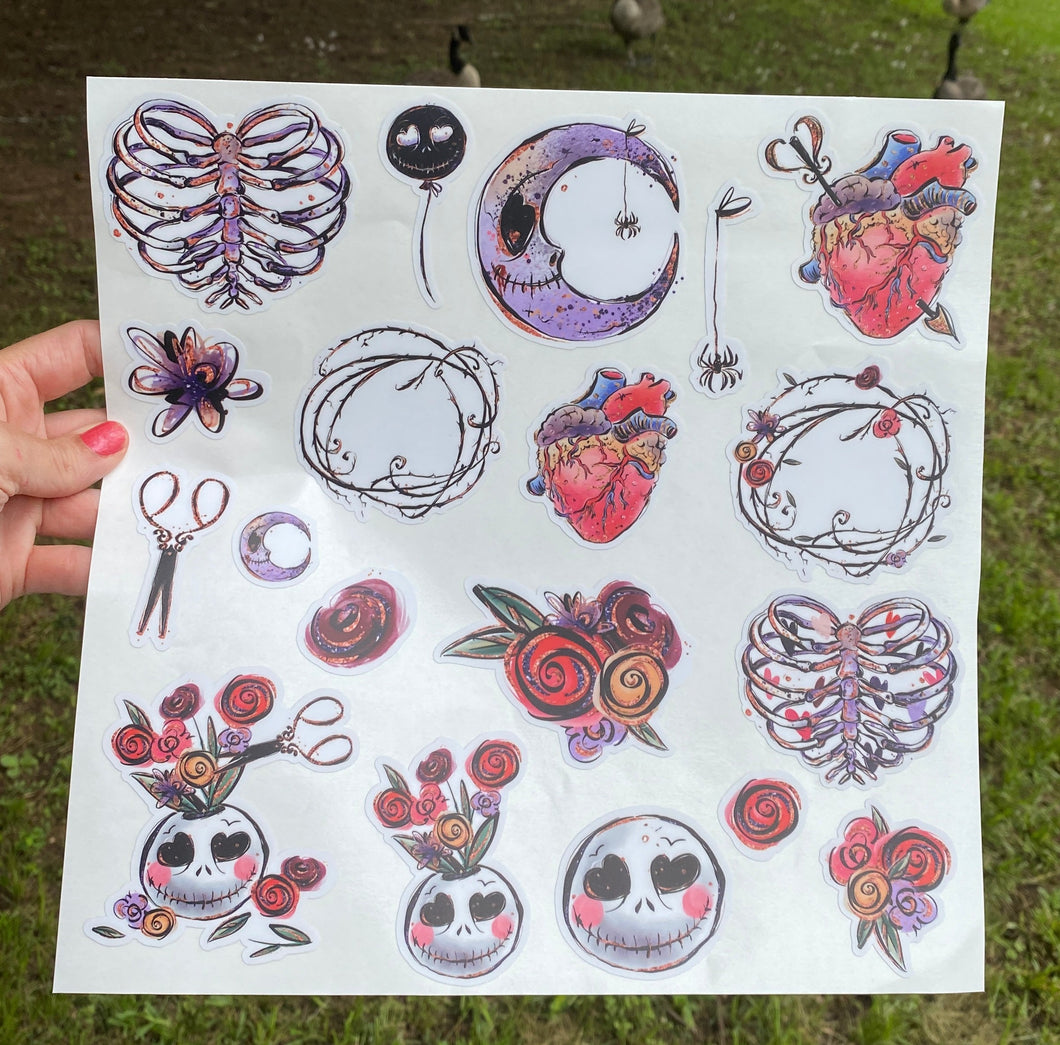 Sticker Sheet Creepy Valentine 12 x 12 Sheet