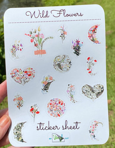 Sticker Sheet 60 Set of little planner stickers Wild Flowers
