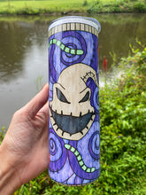 Load image into Gallery viewer, Drinkware 20 oz Halloween Theme Oogie Boogie Nightmare Tall Skinny Tumbler Sublimated Design