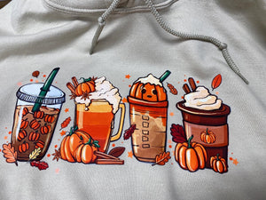 T Shirt Transfer | Fall Pumpkin Coffee Drinks | DTF | HTV | Clear HTV | Sublimation | Press at home